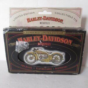 Harley Davidson Limited Edition Tin w 2 Deck Sealed Playing Cards